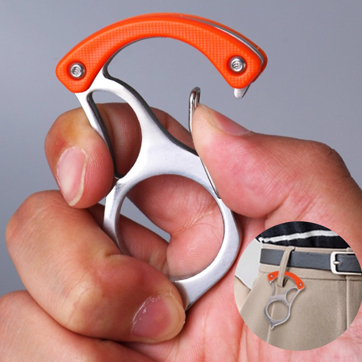 2 Pcs Box Cutter, self protection Multifunctional Keychain,Versatile Car Key Chain with Bottle Opener, Window Breaker,Gifts for Drivers(Orange&black)