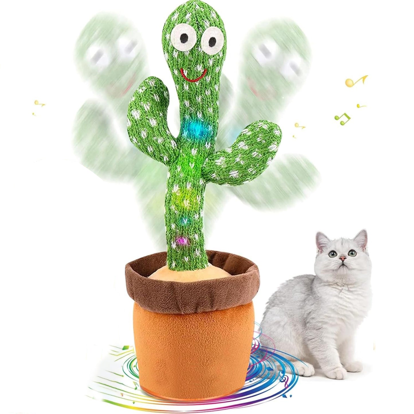 Dancing Talking Cactus Toy for Babies & Toddlers - 120 English Songs, Singing Mimicking Recording Repeating, Educational Sensory Music Toy | Kids Birthday/Children’s Day Gift for Boys & Girls