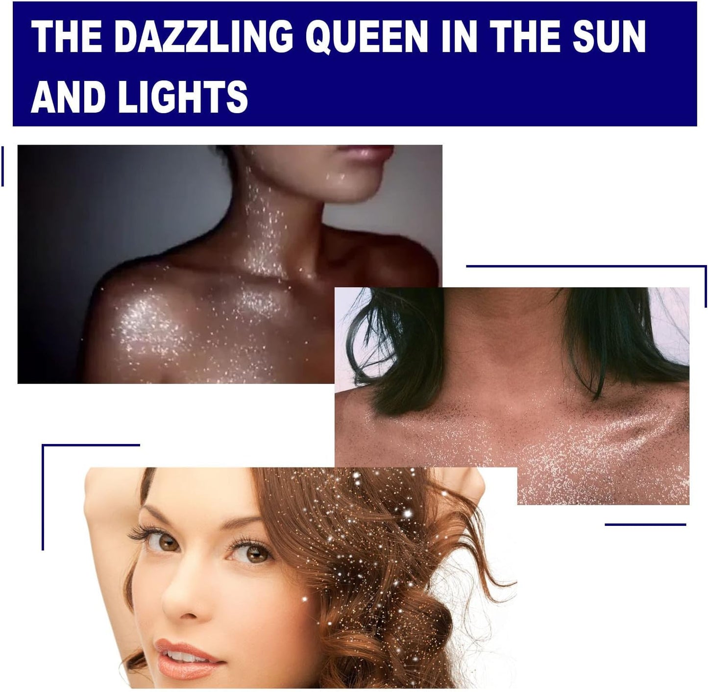 Shimmer Body & Hair Spray - Metallic Glitter Powder for Halloween, Parties, Club Wear - Highlighter for Clavicle, Outfits, Quick-Dry 2pcs