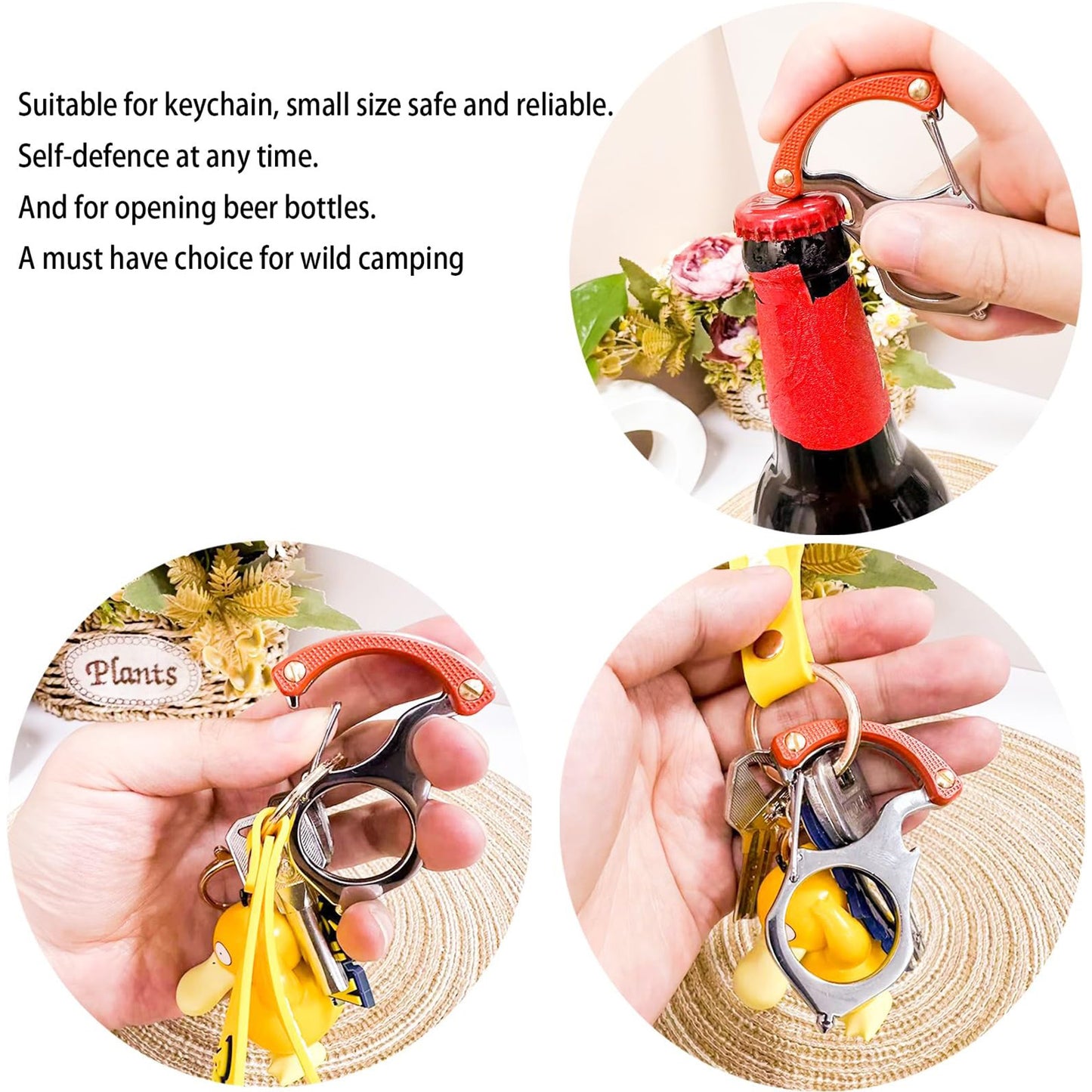 2 Pcs Box Cutter, self protection Multifunctional Keychain,Versatile Car Key Chain with Bottle Opener, Window Breaker,Gifts for Drivers(Orange&black)