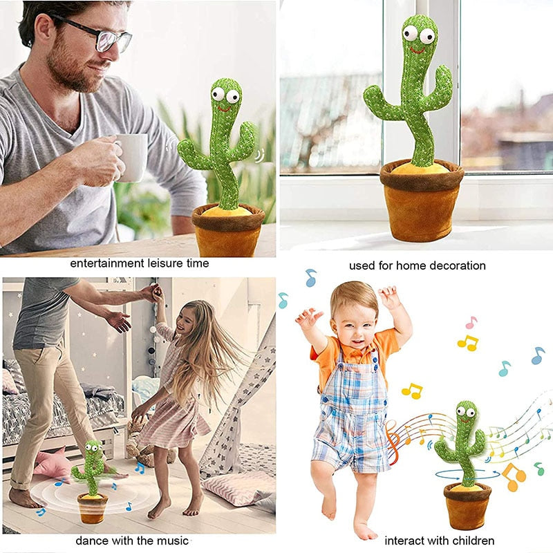 Dancing Talking Cactus Toy for Babies & Toddlers - 120 English Songs, Singing Mimicking Recording Repeating, Educational Sensory Music Toy | Kids Birthday/Children’s Day Gift for Boys & Girls