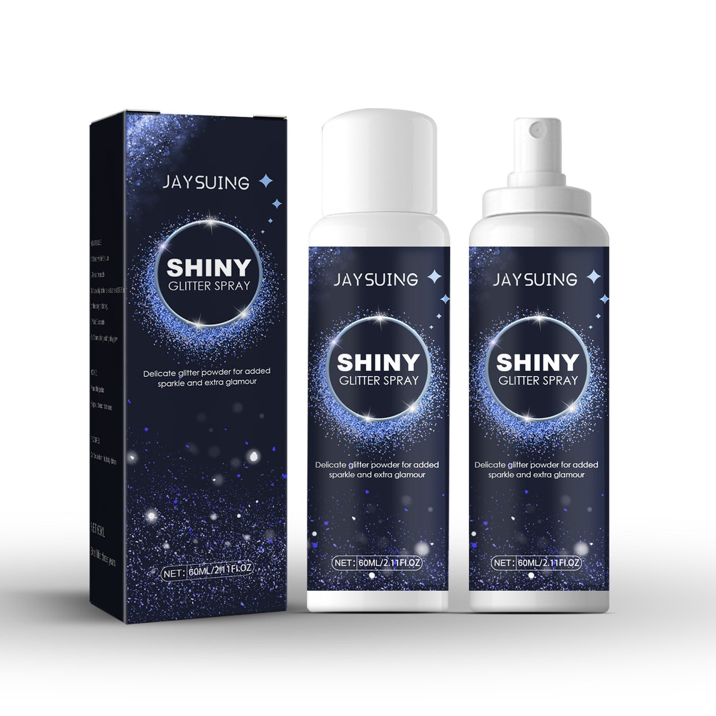Shimmer Body & Hair Spray - Metallic Glitter Powder for Halloween, Parties, Club Wear - Highlighter for Clavicle, Outfits, Quick-Dry 2pcs