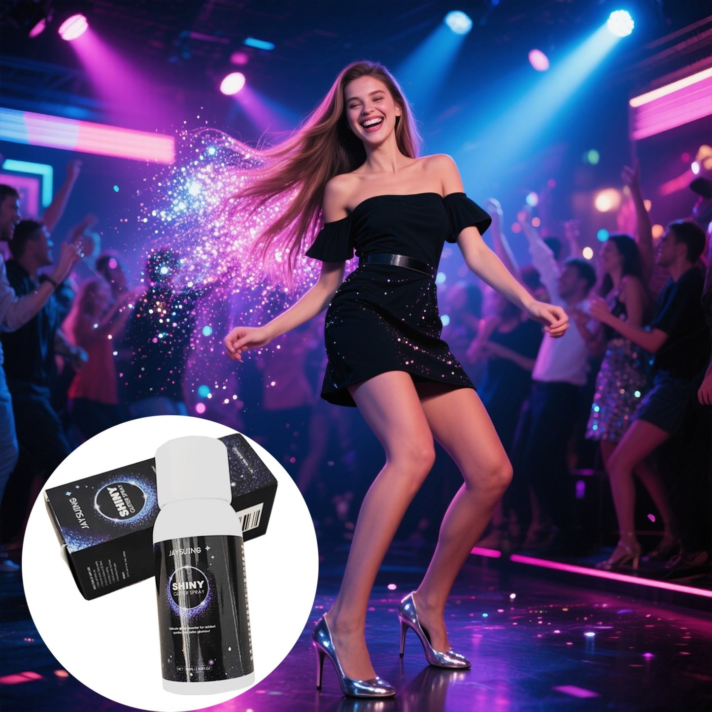 Shimmering Highlighter Spray -Shiny Body Spray - Fine Mistspraythat imparts a dreamy, pearlescent glow to your skinand hairfor any occasion.